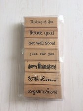 Set timbri Legno Varie Scritte con inchiostro omaggio