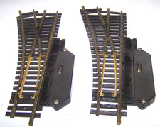 Binari di ottone LIMA ITALY H0:  2 scambi manuali sinistri: OTTIMI +++ (SOL45)