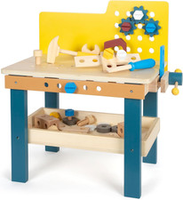 Banco Da Lavoro "Workshop", Incl. Morsa, 4 Attrezzi E Accessori in Legno, Dai 3 