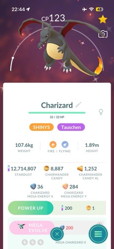 Shiny charizard glurak - ✨,