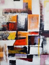 QUADRO MODERNO DIPINTO A MANO OLIO SU TELA IMMAGINE ASTRATTA RETTANGOLI