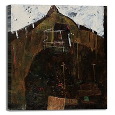 Schiele paesaggio con corvi