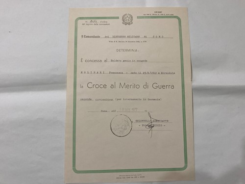 Diploma croce merito - diploma, al