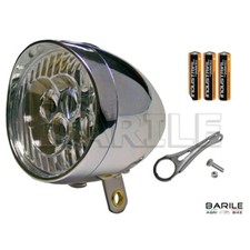 Fanale Anteriore 3 LED + Staffa Forcella Bici Graziella - Epoca - Olanda