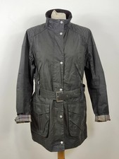 Giacca Barbour cerata nera UNISEX UK18 tg. 46/48 Black Wax jacket with belt s...