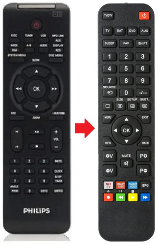 Telecomando adatto per philips - adatto,