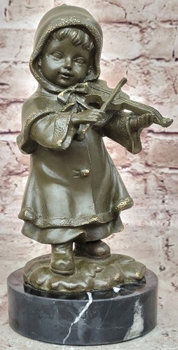 Bronzo scultura statua bambina - bronzo,