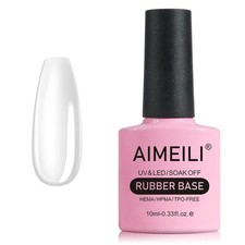 AIMEILI Clear Rubber Base Gel Trasparente Semipermanente Smalto per Unghie