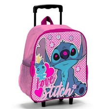 Zaino Trolley Disney Stitch Rosa con Rotelle Bambina Scuola Viaggio
