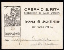 S. RITA - CON RELIQUIA - mm. 69 X 90 - Roccaporena di Cascia (PG)