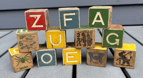 Alfabeto legno vintage - legno,