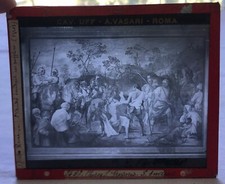 Lanterna magica Doppio vetro Antica slide Vasari Guido Reni Sant'Andrea martirio