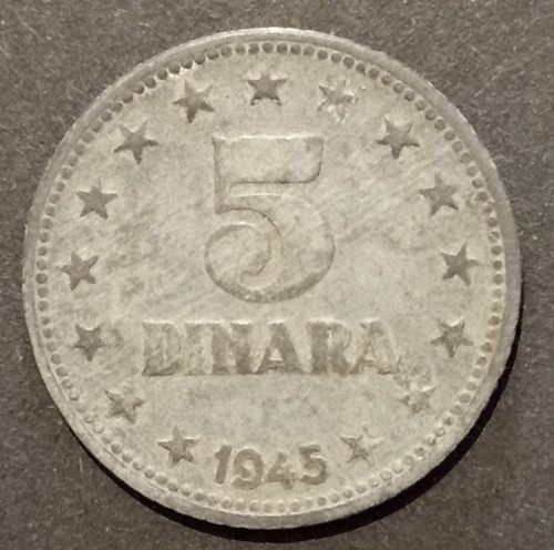Jugoslavia dinara 1945 - jugoslavia, 5