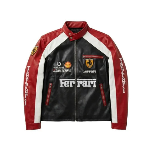 Ferrari racing giacca pelle - racing,
