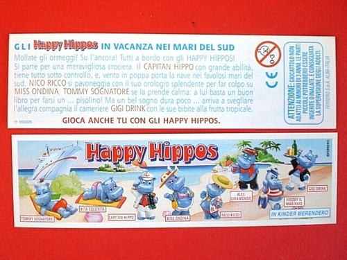 2001 happy hippos - happy, foglietto
