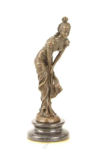 Scultura bronzo ragazza con - scultura, in