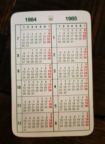 Rolex 1984 1985 calendario - rolex,