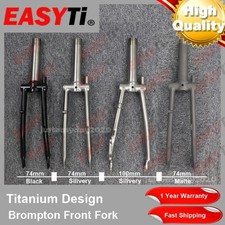 EasyTi Forcella Freno a Disco Titanio per Telaio Bici Pieghevole Brompton 1&1/8"-Filettata