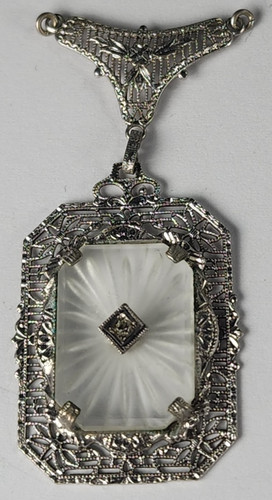 Antico ciondolo diamante vetro