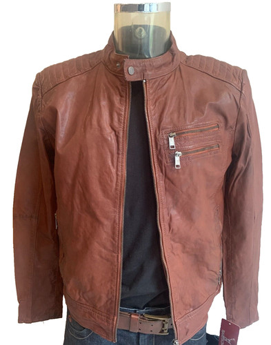 Red brown real leather - leather, mens