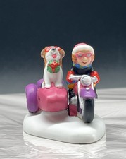 Department 56 North Pole Series Rebel con un cane #4035575 Harley-Davidson senza scatola