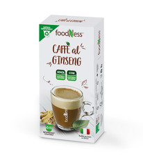 Foodness 100 Capsule Compatibili Nespresso caffè Ginseng Con Zucchero Di Canna