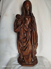 madonna con bambino epoca 800 in scagliola o gesso con timbro in ceralacca