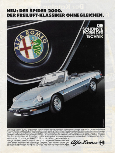 Alfa romeo spider 2000 - romeo, 1983