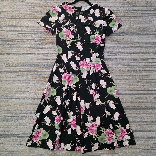 Abito midi nero floreale - , hell