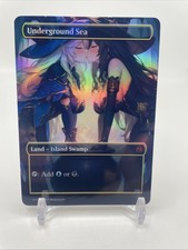 Underground Sea Anime Foil Waifu Playtest Card Style Doppia Terra per EDH Commander