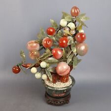 Bonsai Giada Vera Orientale Pesco Della Saggezza Artigianato Cina Vintage 1960