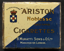 Vecchia scatola di latta sigarette Muratti's Ariston Noblesse Cigarettes Tin - Londra