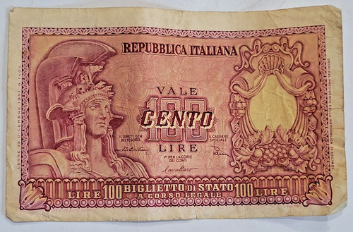 Banconota 100 lire atena - banconota,