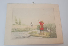 FOTO ESPOSITIVA SCENA DI CACCIA CARTONATA EPOCA