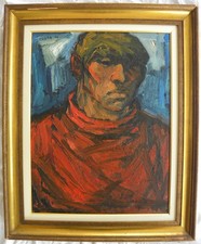 Franz Ficara (Reggio Calabria 1926-Milano 1994) Figura Olio cm 55x45 anno 1966