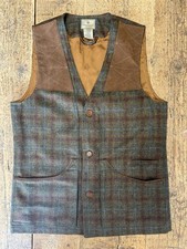 Beretta Gilet Vest Smanicato Virgin Wool Verde Caccia Country TG L Tweed Quadri