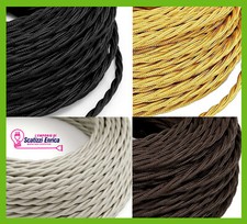 CAVO ELETTRICO TRECCIA TESSUTO COLORATO STILE ANTICO INTRECCIATO PER LAMPADARI