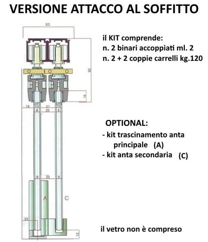 Binario duplex kit per porta - duplex,