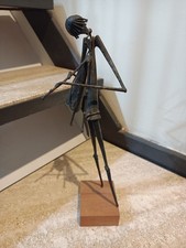 Scultura vintage musicista in ferro battuto