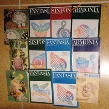 Lotto 12 Riviste Uncinetto Ferri Lana Cucirini Tre Stelle Da Anni '30 a '80 A2