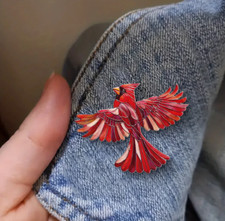 spilla cardinale acrilico