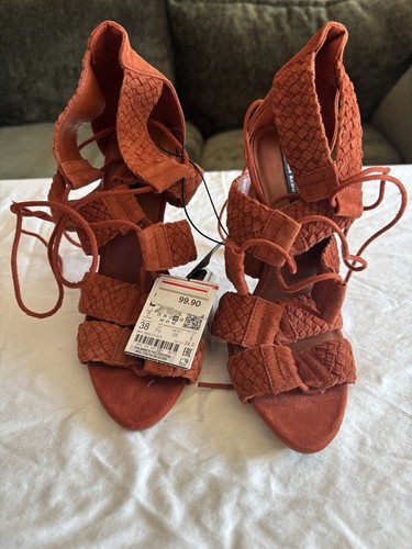 Sandali scamosciati zara rosso - zara,