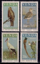 Venda 1984 uccellini migratori cicogna aquilone cattura mosche comune sandpiper set 4v MNH