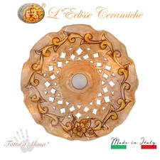 LAMPADARIO IN CERAMICA ARTISTICA DI VIETRI E DECORATO A MANO 100% MADE IN ITALY