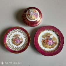 LIMOGES FRANCE Porcelain Red &