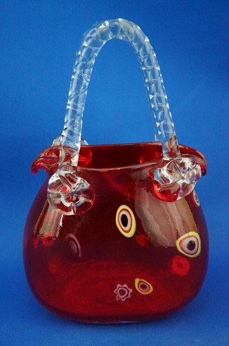 Scultura borsetta vetro