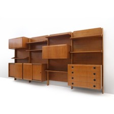 Libreria a parete con mensole e contenitori, anni ’60, wall unit, italian design