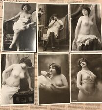 Cartoline Eros Erotismo, Riproduzione foto primi ‘900 Lotto di 6 Nudi, Ottime D