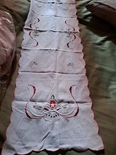 Tovaglia Natale Centrino Runner Centrotavola Natalizio Gobelin Candela Ricamo A 