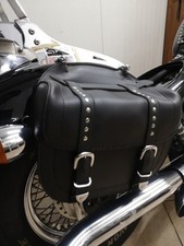 Coppia Borse Laterali Saddle bag Bisacce Rigide Moto Chopper Custom Nero